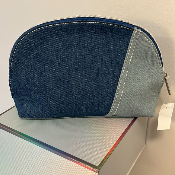 SpaceNK denim makeup cosmetic travel bag - Picture 2 of 3